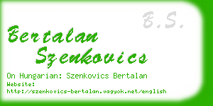 bertalan szenkovics business card